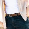 image:imageCHAOREN Mens Belt  Braided Stretch Golf Belt for Men 1 38 Gift for Golf Pants Casual Shorts JeansSilver  Brown