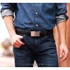 image:imageCHAOREN Mens Belt  Mens Ratchet Belt Leather 1 38 for Dress Pant  Micro Adjustable Belt Fit EverywhereSilver Black