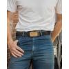 image:imageCHAOREN Mens Belt Leather Ratchet Belt  Customizable Fit Effortless Style 35mmBronze Gold  Full Grain Flower Black