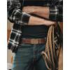 image:imageCHAOREN Mens Belt Leather Ratchet Belt  Customizable Fit Effortless Style 35mmBronze Gold  Full Grain Flower Brown