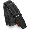 image:imageCHAOREN Mens Belt Leather Ratchet Belt  Customizable Fit Effortless Style 35mmCarbon Fiber  Black