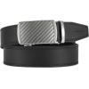 image:imageCHAOREN Mens Belt Leather Ratchet Belt  Customizable Fit Effortless Style 35mmCarbon Fiber Silver  Full Grain Black