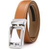 image:imageCHAOREN Ratchet Belt Replacement Strap 1 38 Leather Belt Strap for 40MM Slide Click BuckleBrown Light