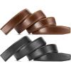 image:imageCHAOREN Ratchet Belt Replacement Strap 1 38 Leather Belt Strap for 40MM Slide Click BuckleBurnt Umber  Black