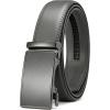image:imageCHAOREN Ratchet Belt Replacement Strap 1 38 Leather Belt Strap for 40MM Slide Click BuckleSmooth Grey