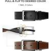 image:imageCHAOREN Reversible Mens Belt 1 Piece  Leather Belt Men for Dress Pants  Single Belt 2 ColorsBlackCognac