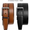 image:imageCHAOREN Reversible Mens Belt 1 Piece  Leather Belt Men for Dress Pants  Single Belt 2 ColorsBlackTan