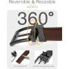 image:imageCHAOREN Reversible Mens Belt 1 Piece  Leather Belt Men for Dress Pants  Single Belt 2 ColorsBlackTan