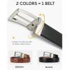 image:imageCHAOREN Reversible Mens Belt 1 Piece  Leather Belt Men for Dress Pants  Single Belt 2 ColorsBright SliverblackBrown