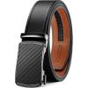 image:imageCHAOREN Mens Belt Leather Ratchet Belt  Customizable Fit Effortless Style 35mmCarbon Fiber  Black