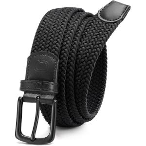 image:imageCHAOREN Mens Belt  Braided Stretch Golf Belt for Men 1 38 Gift for Golf Pants Casual Shorts JeansBasic Black