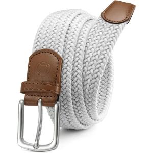 image:imageCHAOREN Mens Belt  Braided Stretch Golf Belt for Men 1 38 Gift for Golf Pants Casual Shorts JeansCasual White