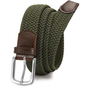 image:imageCHAOREN Mens Belt  Braided Stretch Golf Belt for Men 1 38 Gift for Golf Pants Casual Shorts JeansGreen