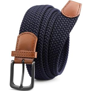image:imageCHAOREN Mens Belt  Braided Stretch Golf Belt for Men 1 38 Gift for Golf Pants Casual Shorts JeansGun  Blue