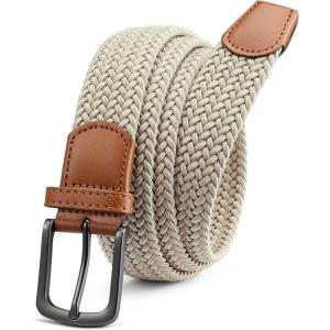 image:imageCHAOREN Mens Belt  Braided Stretch Golf Belt for Men 1 38 Gift for Golf Pants Casual Shorts JeansGun  Khaki