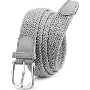 image:imageCHAOREN Mens Belt  Braided Stretch Golf Belt for Men 1 38 Gift for Golf Pants Casual Shorts JeansLight Grey