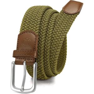 image:imageCHAOREN Mens Belt  Braided Stretch Golf Belt for Men 1 38 Gift for Golf Pants Casual Shorts JeansOlive Green