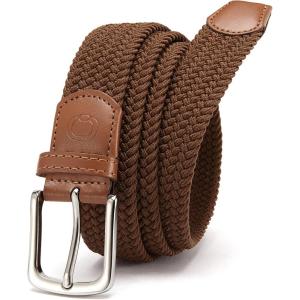 image:imageCHAOREN Mens Belt  Braided Stretch Golf Belt for Men 1 38 Gift for Golf Pants Casual Shorts JeansSilver  Brown