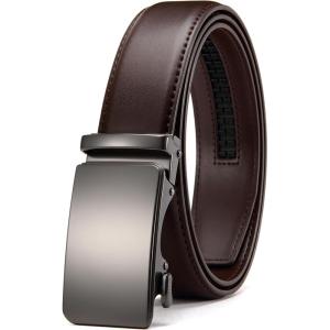 image:imageCHAOREN Mens Belt  Mens Ratchet Belt Leather 1 38 for Dress Pant  Micro Adjustable Belt Fit EverywhereBasic Gun Dark Brown