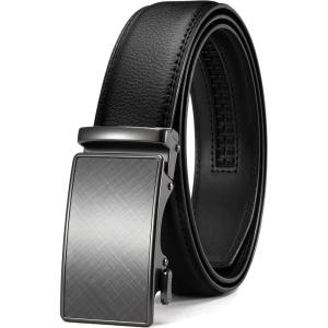 image:imageCHAOREN Mens Belt  Mens Ratchet Belt Leather 1 38 for Dress Pant  Micro Adjustable Belt Fit EverywhereBlack Charcoal