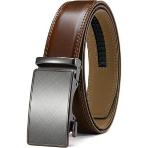 image:imageCHAOREN Mens Belt  Mens Ratchet Belt Leather 1 38 for Dress Pant  Micro Adjustable Belt Fit EverywhereBrown