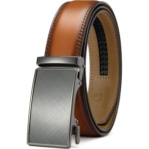 image:imageCHAOREN Mens Belt  Mens Ratchet Belt Leather 1 38 for Dress Pant  Micro Adjustable Belt Fit EverywhereBrown Tan