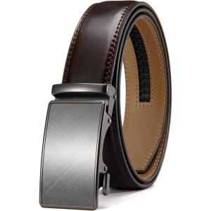 image:imageCHAOREN Mens Belt  Mens Ratchet Belt Leather 1 38 for Dress Pant  Micro Adjustable Belt Fit EverywhereCharcoal Burgundy