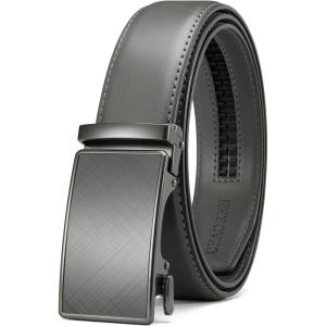 image:imageCHAOREN Mens Belt  Mens Ratchet Belt Leather 1 38 for Dress Pant  Micro Adjustable Belt Fit EverywhereCharcoal Grey