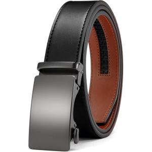 image:imageCHAOREN Mens Belt  Mens Ratchet Belt Leather 1 38 for Dress Pant  Micro Adjustable Belt Fit EverywhereClassic Gun Black