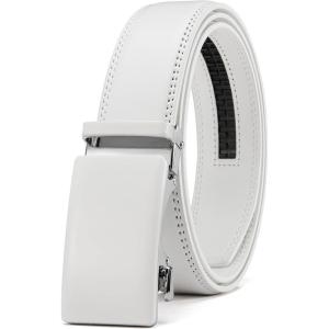 image:imageCHAOREN Mens Belt  Mens Ratchet Belt Leather 1 38 for Dress Pant  Micro Adjustable Belt Fit EverywhereCrisp White