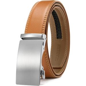 image:imageCHAOREN Mens Belt  Mens Ratchet Belt Leather 1 38 for Dress Pant  Micro Adjustable Belt Fit EverywhereLight Brown