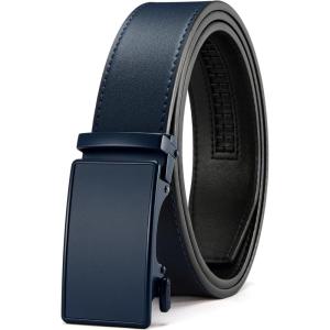 image:imageCHAOREN Mens Belt  Mens Ratchet Belt Leather 1 38 for Dress Pant  Micro Adjustable Belt Fit EverywhereNavy Blue