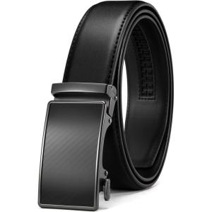 image:imageCHAOREN Mens Belt  Mens Ratchet Belt Leather 1 38 for Dress Pant  Micro Adjustable Belt Fit EverywhereWeaven Texture Black