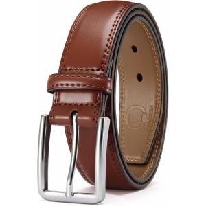 image:imageCHAOREN Mens Belt Leather  1 38 Dress Belts for Men  Considerate Gift for Work Business Casual JeansBrown