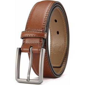 image:imageCHAOREN Mens Belt Leather  1 38 Dress Belts for Men  Considerate Gift for Work Business Casual JeansTan