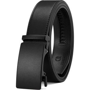 image:imageCHAOREN Mens Belt Leather Ratchet Belt  Customizable Fit Effortless Style 35mmBasic Anodized  Black