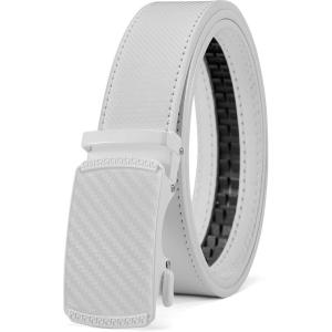 image:imageCHAOREN Mens Belt Leather Ratchet Belt  Customizable Fit Effortless Style 35mmCarbon Fiber  White