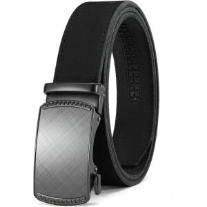 image:imageCHAOREN Mens Belt Leather Ratchet Belt  Customizable Fit Effortless Style 35mmCharcoal Depiction  Full Grain Black
