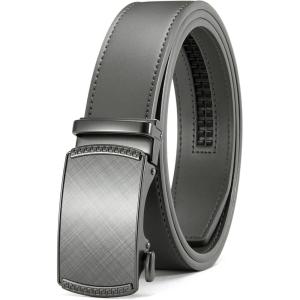 image:imageCHAOREN Mens Belt Leather Ratchet Belt  Customizable Fit Effortless Style 35mmCharcoal Depiction  Grey