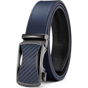 image:imageCHAOREN Mens Belt Leather Ratchet Belt  Customizable Fit Effortless Style 35mmCurved Carbon Fiber  Blue