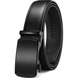 image:imageCHAOREN Mens Belt Leather Ratchet Belt  Customizable Fit Effortless Style 35mmImperial  Nickel Free Black