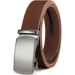 image:imageCHAOREN Mens Belt Leather Ratchet Belt  Customizable Fit Effortless Style 35mmImperial Brushed  Full Grain Brown