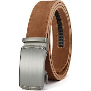 image:imageCHAOREN Mens Belt Leather Ratchet Belt  Customizable Fit Effortless Style 35mmImperial Brushed  Full Grain Tan