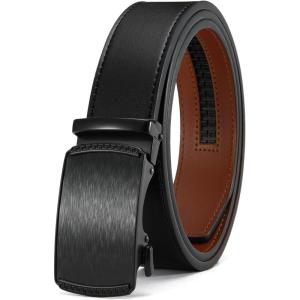 image:imageCHAOREN Mens Belt Leather Ratchet Belt  Customizable Fit Effortless Style 35mmImperial Brushed Anodized  Black