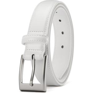 image:imageCHAOREN Mens Belts Leather Gift for Men  Ideal Match for Mens Dress ShoesClassic White