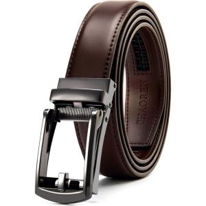 image:imageCHAOREN Mens Dress Belt  Ratchet Belt Leather 1 14 Comfort Click  Perfect Companion to Mens Dress ShoesDark Brown