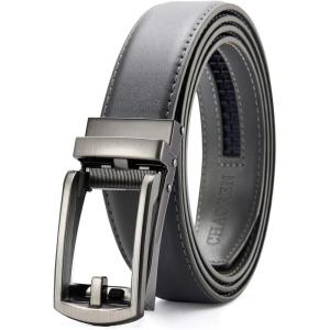 image:imageCHAOREN Mens Dress Belt  Ratchet Belt Leather 1 14 Comfort Click  Perfect Companion to Mens Dress ShoesGrey