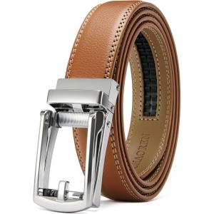 image:imageCHAOREN Mens Dress Belt  Ratchet Belt Leather 1 14 Comfort Click  Perfect Companion to Mens Dress ShoesLight Brown