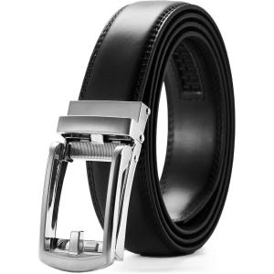 image:imageCHAOREN Mens Dress Belt  Ratchet Belt Leather 1 14 Comfort Click  Perfect Companion to Mens Dress ShoesSilver  Black