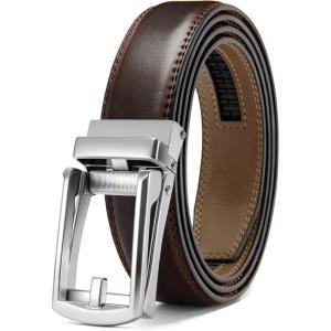 image:imageCHAOREN Mens Dress Belt  Ratchet Belt Leather 1 14 Comfort Click  Perfect Companion to Mens Dress ShoesSilver  Dark Brown